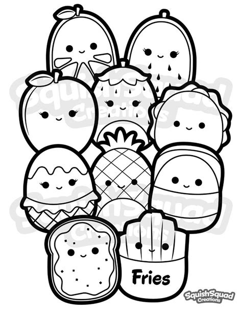 squishmallow coloring page printable squishmallow coloring etsy