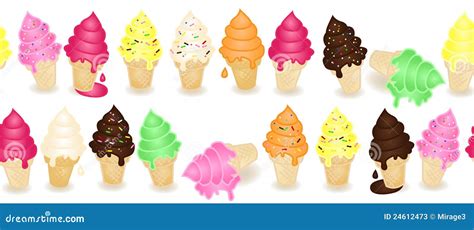 seamless ice cream border stock illustration illustration  cone