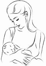 Figlia Allatta Seno Breastfeeding sketch template