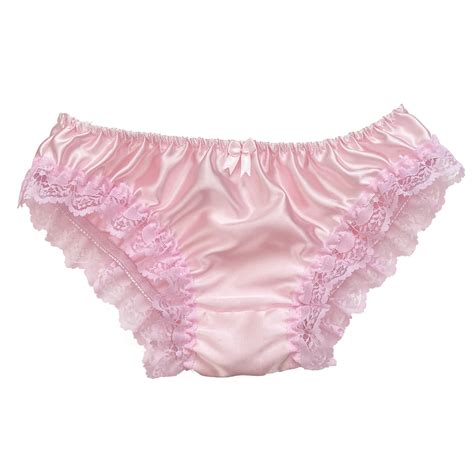 New Satin Lace Sissy Frilly Full Panties Bikini Knicker Underwear Size