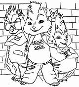 Chipmunks Alvin Coloring Pages Kids sketch template