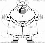 Suit Careless Shrugging Cat Clipart Cartoon Thoman Cory Outlined Coloring Vector 2021 sketch template