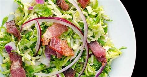 kitchen riffs shaved brussels sprouts with hot bacon dressing