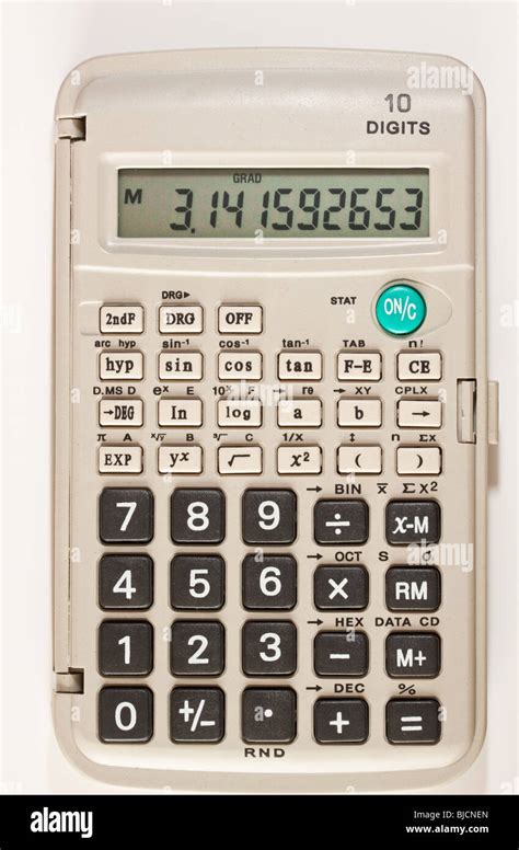 scientific calculator showing numerical   pi stock photo alamy