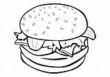 Food Coloring Pages Healthy Printable Clipart Hamburger Kids Junk sketch template