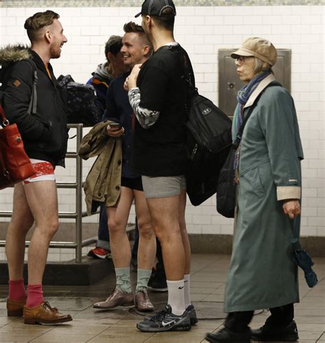 new yorkers others on public transit strip to underwear daily mail online