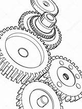 Gears Cogs Tattoos Attrezzi Abbozzo Cog Consisting Piston Clockwork Mechanic Nicknacks Biomechanical Zentangle sketch template