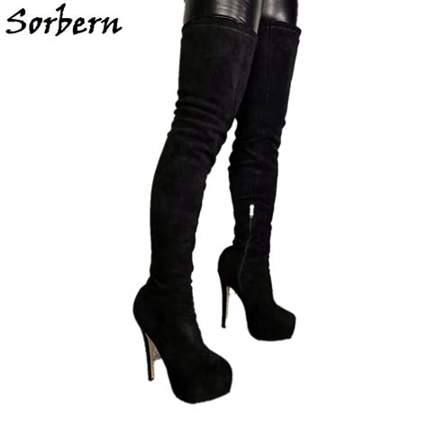 sorbern custom narrow legs boots for women mid thigh high long boots