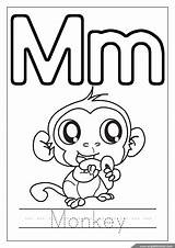 Preschool Monkey Letters Mm sketch template