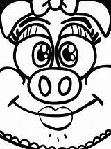 Coloring Girl Crazy Face Pigs Little Wecoloringpage Pages sketch template