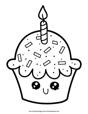 birthday cupcakes coloring pages