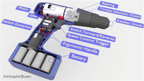 battery cordless drill diagram  model