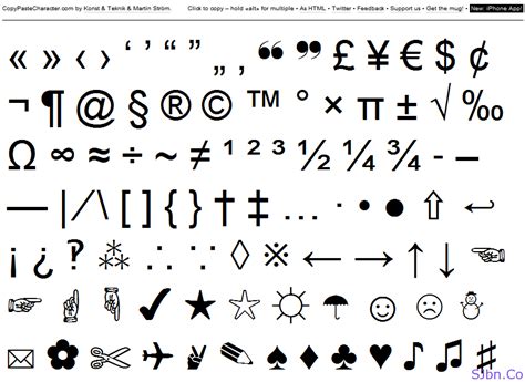 symbol  copy  paste   typography