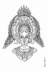 Queen Pages Mayan Coloring African Maya Deviantart Drawing Printable Colouring Choose Board Princess Adult Template sketch template