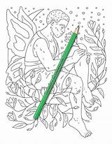 Mythical Coloring Fairy sketch template