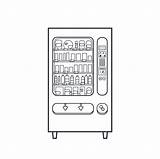 Vending Machine Vector Lineart Outline Illustrations Clip Illustration Stock Isolated Automate Linear Theme Office Business Food sketch template