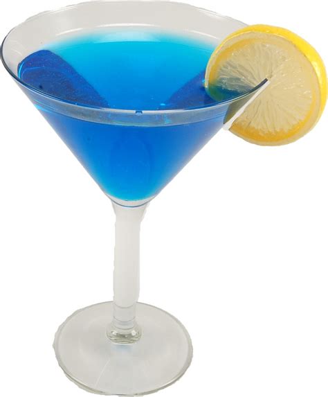 Blue Martini Glass Fake Drink Flora