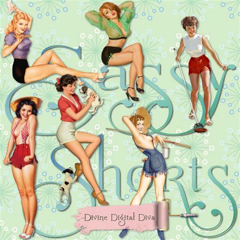 12 Sassy Shorts Vintage Pinup Girls Retro Shorts Daisy Dukes Etsy