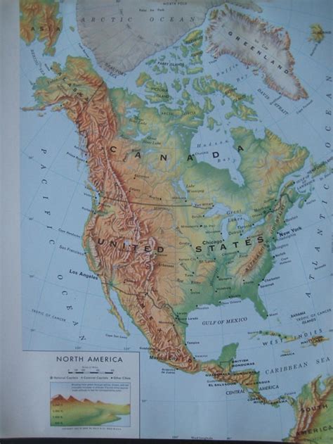 large color map  north america etsy