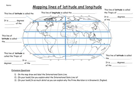 latitude  longitude worksheet teaching resources