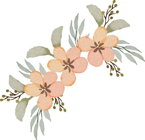 elegant vintage watercolor flower arrangement  png