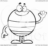 Neptune Coloring Waving Clipart Cartoon Outlined Vector Thoman Cory Royalty sketch template