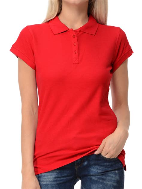 basico basico red polo collared shirts  women  cotton short
