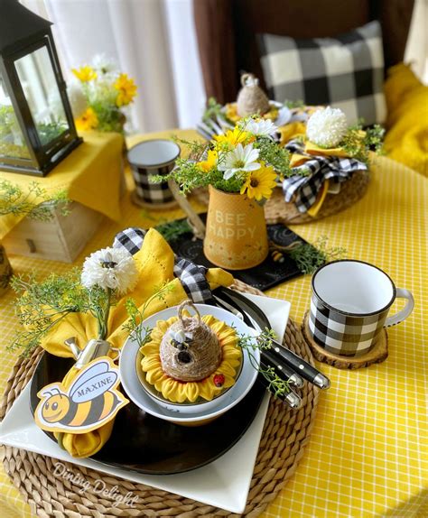 dining delight bee themed tablescape