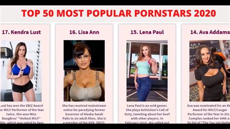 top 50 most popular and beautiful pornstars 2020 youtube