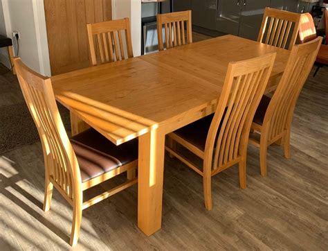 solid oak extending dining table   chairs  worcester