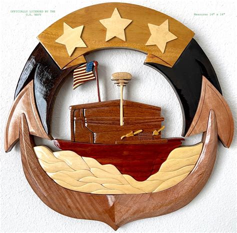 navy small craft insignia wood art etsy