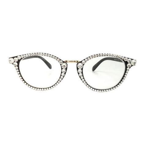 Optical Beauty Black Rhinestone Eyeglass Frames W Swarovski Crystals