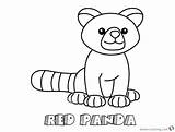 Panda Coloring Red Pages Lline Simple Printable Kids Adults sketch template