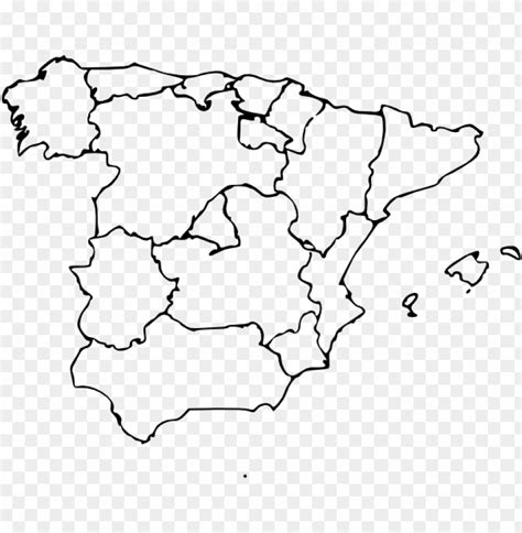 black  white map   country  spain   borders