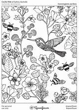 Spoonflower Hummingbirds sketch template