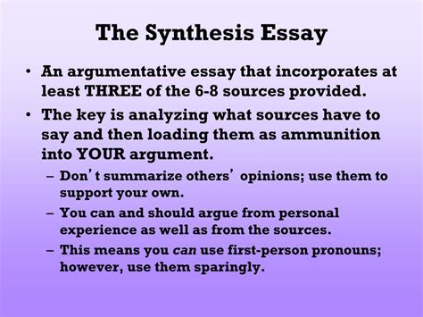 synthesis essay powerpoint    id