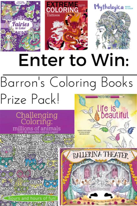 barrons coloring books  adultskids prize pack giveaway