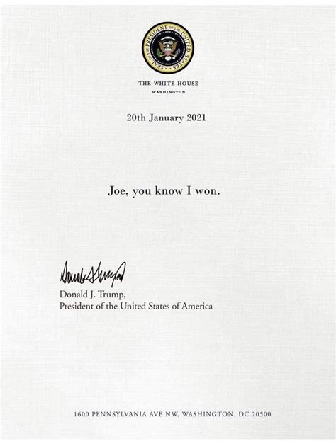 trumps letter  president joe biden leaked  trump   won    truth
