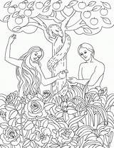 Adam Eve Eden Coloring Garden Serpent Fruit Forbidden Eat Pages Temp Bible Apple Netart Et Colouring Kids Creation Book Craft sketch template