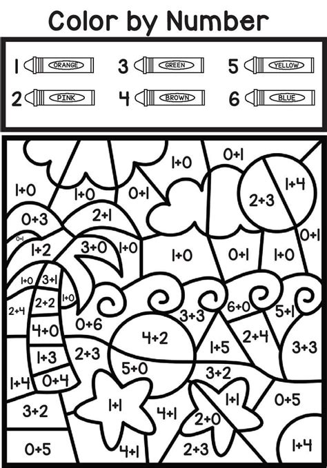 island color  number addition coloring page  printable coloring