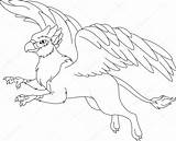 Griffin Coloring Pages Gryphon Printable Flying Lovely Getdrawings Template Color Getcolorings sketch template