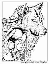 Native American Wolf Indian Drawing Woman Getdrawings sketch template