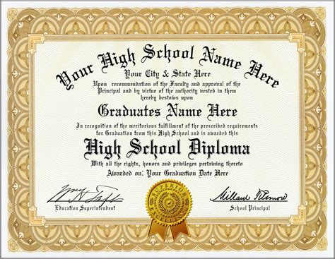 high school diploma custom   information premium quality  realistic gold