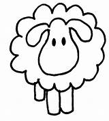 Sheep Kids Outline Lamb Coloring Clipart Drawing Line sketch template