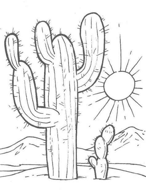 printable cactus coloring pages  calendar printable