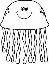 Jellyfish Clipart Coloring Printable Outline Jelly Fish Clip Sea Ocean Mycutegraphics Pages Cartoon Life Cliparts Animals Graphics Cute Coloringbay Printables sketch template