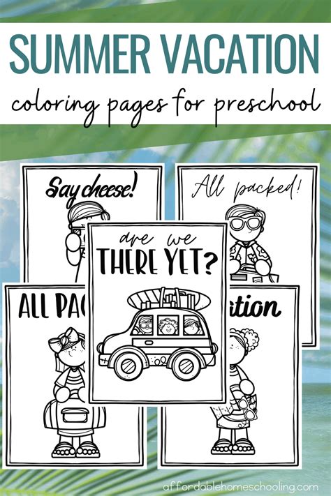 printable summer vacation coloring pages  kids