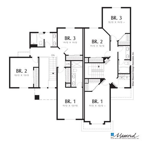 Mascord House Plan 4015 The Birchfield Upper Floor Pl