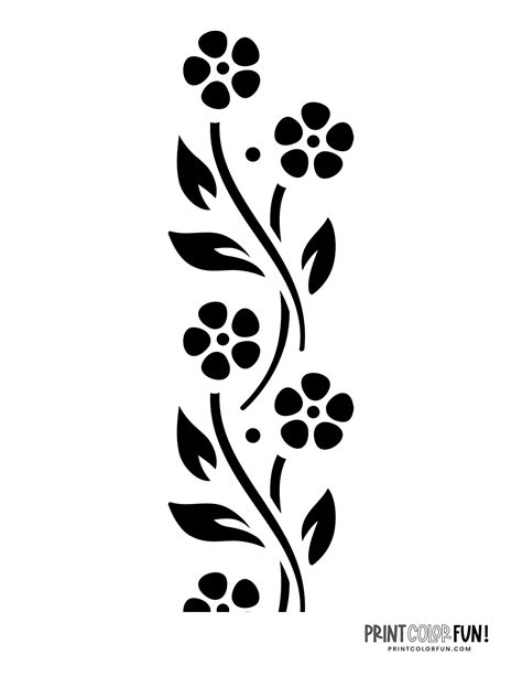 flower stencil designs  printing craft projects