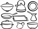 Tools Kitchen Drawing Coloring Pages Utensils Getdrawings Sketch sketch template